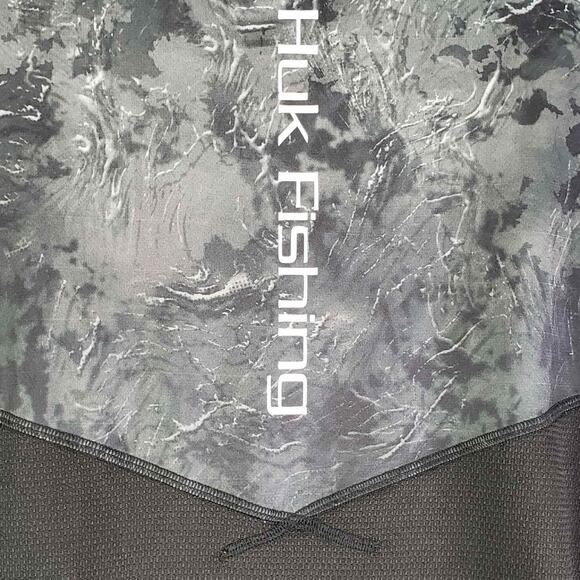 Huk Fishing Performance Shirt Long Sleeve Men’s Size Large L Stretch Gray - Picture 4 of 8